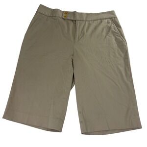 Lauren Ralph Lauren Shorts Womens 8 Tan Khaki Bermuda Chino Preppy‎